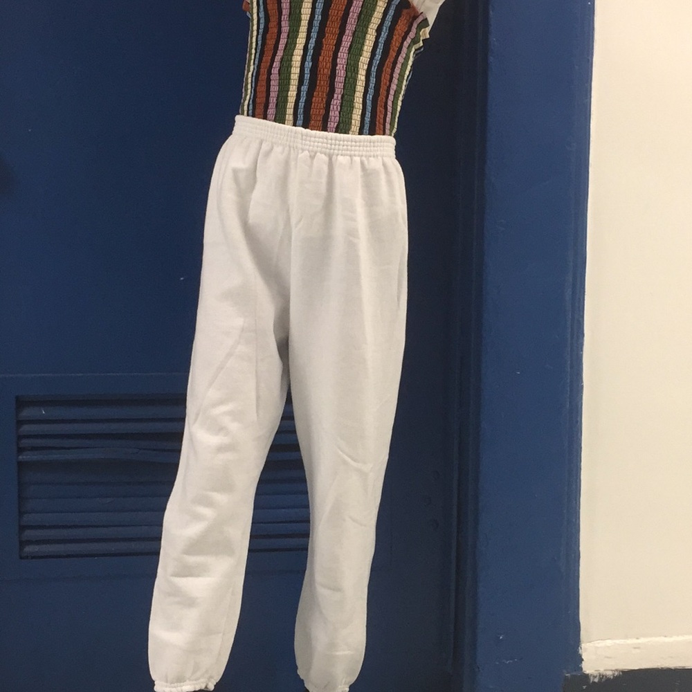 white comfy sweatpants